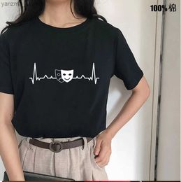 Women's T-Shirt Drama Heartbeat Print Women tshirt Cotton Casual Funny t shirt For Yong Lady Girl Top T 13 Colours Drop Ship Y240420