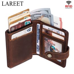 Holders Thin Genuine Leather Man Wallets Credit Card Case ID Holder Short Zipper Purse Credential Bag Luxury Business Slim Male Walet