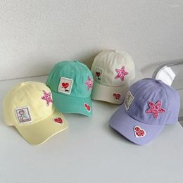 Ball Caps Star Baseball Cap Breathable Flower Patch Hats Adjustable Soft Cotton Women Ladies