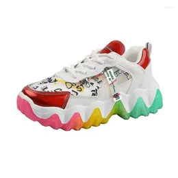 Casual Shoes Ulzzang Fashion Sneakers Woman Yellow Chunky Platform Designers Female Mesh Women Vulcanised 2024 Trainers