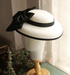 Retro Black Bow Round Top Hats Ins Warm Sun Hat Fisherman Caps Fashion Womens Sunhats Birthday Gift94366027604908