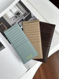 Holders Genuine leather Long 18 Multi Card Slots Ultrathin Doubleside Card Holder Wallet Vertical Cowhide Creative Women's Card Clip