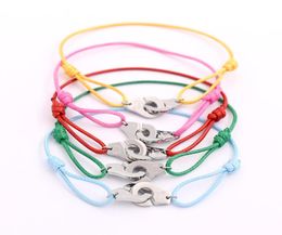 Fashion Brand Women Lover Bangle Handmade Rope Chain Bracelet Charm Titanium Stainless Steel three circles With Logo8230415