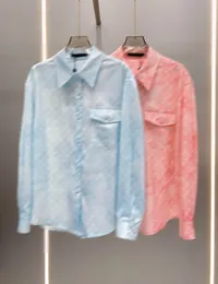 Designer 2024 Women's Blouses Summer Letter Pattern Lapel Long Sleeve Blouse Shirt Fashion 2 Colour Elegant Casual Tops