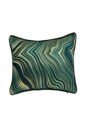 Contemporary Soft Woven Geometric Waist Pillow Case 30x50 cm Home Living Deco Sofa Car Chair Dark Green Lumbar Cushion Cover Sell 1783594