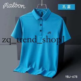 Mens Tshirts Summer Embroidered Malbon Golf Polo Shirt Men High Quality Mens Short Sleeve Breathable Quick Drying Top Business 37
