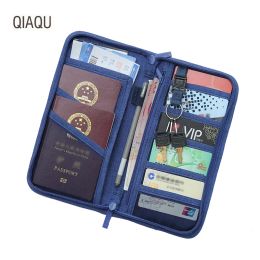 Holders QIAQU Men's and women FashionTravel Wallet Passport Holder Multipurpose Credit Card Package ID Document Multi Pockets Card Pack