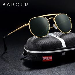 BARCUR Original Square Sunglasses For Men Polarized Women Hexagon Sun Glasses Oculos De Sol Gafas Lunette De soleil femme 240415