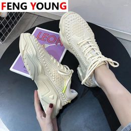 Fitness Shoes Fashion Sneakers Sneaker Female White Black Com For Vulcanised Women Platform Casual Woman 2024