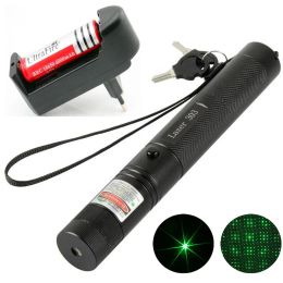 Scopes Powerful Green Laserpointer 303 High Powerful Green Laser Torch 10000m Green Dot Device Adjustable Focus for Hunting Camping