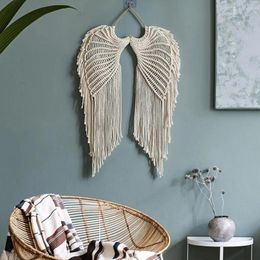 Decorative Figurines Woven Dream Catcher Wall Hanging Boho Tapestry Beige Bedroom Dorm Home Decor