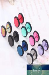 Unisex Stainless steel Fake Ear Plug Tunnel Stretcher Ear Expander Expansion Stud Earrings Cheater piercing Jewellery 100Pcs mix col5680677