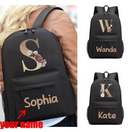 Backpacks Custom Name Bag School Backpack New Canvas Kindergarten Bag with Name for The Child Casual School Backpack for College Students