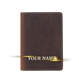 Holders Engraved Name Passport Cover Holder Genuine Leather Travel Waterproof Dirt ID Holder Wallet Valentine'S Day Gift Customized Logo