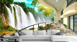 Paesaggio a cascata hd muro tv murale sfondo 3d wallpaper 3d wall wares for tv kindrop5085027