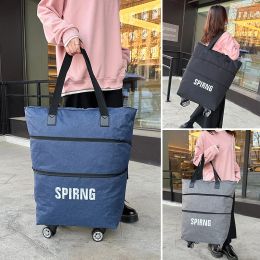 Suitcases Folding Travel Bag Consignment Bag Men And Women Largecapacity Portable Universal Wheel Oversized Extended Luggage Shopping Bag