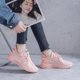 Casual Shoes Spring Fashion Air Cushion Flying Woven Women's Breathable Mesh Sports Designer Sneakers