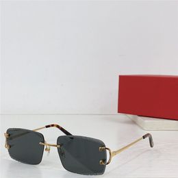 New fashion design square sunglasses 0092O metal frame rimless cut lens simple and popular style versatile outdoor UV400 protection glasses