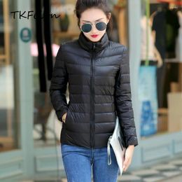 Women's Jackets Women Black Coats Student Sweet Parkas Cotton Padded Striped Slim Jacket Female Short Bomber Coat Size 3XL Autumn Spring