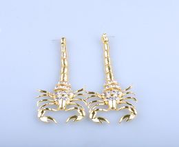 Exaggerated Scorpion Studs Earrings for Women Gold Big Statement Street Party Dangles Luxury Fashion Design Animal Pendant Alloy D6667128