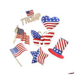 Other Festive Party Supplies Vintage Crystal Trump Brooch Pins Usa Flag Brooches Diamond Zinc Alloy Us Flags Pin Badge Drop Delive Dheqd