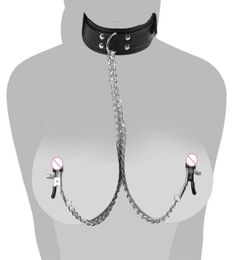 sexy Shop BDSM Bondage Restraint Fetish Collar Chain Collars Collocation Nipple Clamps No Vibrators Erotic Toys For Women Beauty I3963127