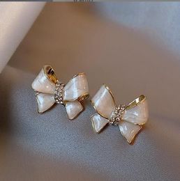 20style The latest High class pearl bow Stud earrings Women's wedding Jewellery earrings high quality gift