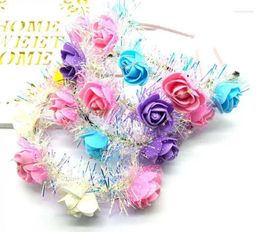 Party Decoration Glow Wreath Flower Headband Adults Light Up LED Headbands Christmas Halloween Luminous Flashing Hairband GIFT