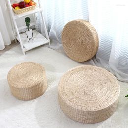 Pillow Tatami Futon Meditation Thick Thin Round Yoga Circle Corn Husk Straw Braid Mat Japanese Style With Silk Wadding