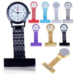 Pocket Watch Stainless Steel Arabic Numerals Quartz Watch Women Lady Quartz Clipon Fob Brooch Nurse Pocket Watch9529592