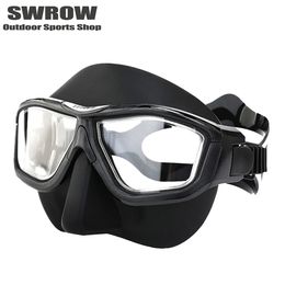 Professional Anti Fog HighDefinition Large Frame Diving Goggles Free Style Scuba Mask Floating Swimming Full Face Mirror 240407