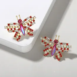 Stud Earrings Dvacaman Fashion Design Glass Rhinestone Butterfly For Women Trendy Sweet Crystal 2024 Jewellery Gift Party