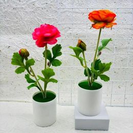 Decorative Flowers Faux Plants Low Maintenance Artificial Potted Flower For Home Decor Colourful Bonsai Ornaments Room