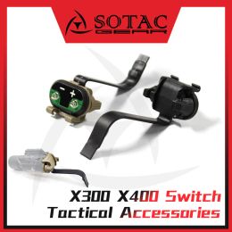 Scopes SOTAC GEAR X300 X400 Light Pressure Grip Switch Hunting Scout IR Laser Flashlight Weapon Tactical Accessories