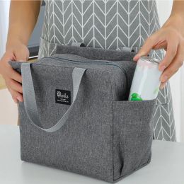 Bags Insulation Lunch Bag Box Lunch Tote Bag Aluminium Foil Large Capacity Cold Storage Work Student Lunch Package Dual Side Pockets