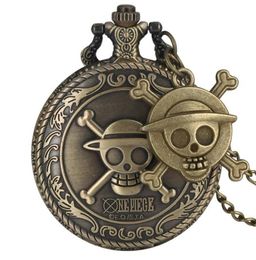 Antique Men039s Japan Cartoon Anime One Piece Pocket Watch Fashion Necklace Pendant Chain Vine Fob Quartz Watch Souvenir Gif2087611