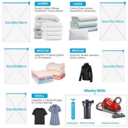 new 2024 Convenient Vacuum Bag Home Organizer Quilts Clothes Vacuum Storage Sack Waterproof Compression Travel Saving Space Air Bagsfor
