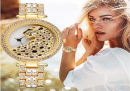 Women Gold Leopard Watch Luxury Fashion Bling Ladies Watch Casual Female Quartz Watch Crystal Diamond For Women Clock 220212262s3970015