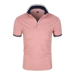Summer Fashion Men Polo Shirt Business Casual Solid Kolor Slim Fit Tchedy oddychający na zewnątrz oddychający bluza S-4xl 240419