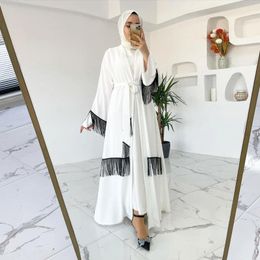 Ethnic Clothing Muslim Womenswear Arab National Dress Dubai Middle East Abaya Coat Tassels Fashion Woman