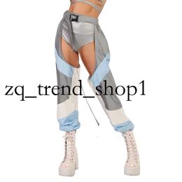 Women's Pants Capris Y2K Women's Rave Chaps Ladies Sexy Hollow Out Patchwork/ Solid Loose Fit Buckle Trousers for Club Wear Bottomless Festival Pants 230330 897