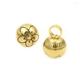 Decorative Figurines 5pcs Solid Brass Bell Pendant Not Ringing 8mm Keychain Garment Ornament Buckle Decor DIY Jewelry Accessory Classical