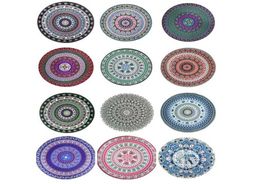 Round Beach Towel Mandala Peacock Bohemia Beach Blanket Women Printed SHawl Bikini Cover Ups Picnic Rug Yaga Mat 30 Designs HH7205049888