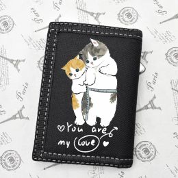 Wallets Funny Cute Cat Short Wallet Kitty Printed Multi Card Wallet for Students Kids