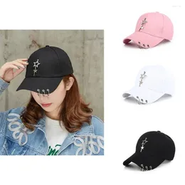 Ball Caps Five-pointed Star Iron Ring Baseball Cap Fashion Sun Protection Show Face Small Hat Adjustable Hip Hop For Women Men