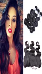 Brazilian Body Wave Human Hair Wefts with 13x4 Lace Frontal Ear to Ear Full Head Natural Colour Can be Dyed Human Hair Wefts7996685