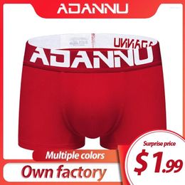 Underpants Men Underwear Sexy Boxer Cotton Breathable U Pouch Male Pants Cueca Tanga Comfortable Shorts 6 Colour