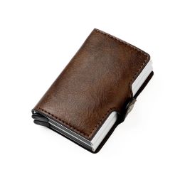 Holders New Design Rfid Blocking Men's Credit Carbon Fibre Vintage Leather Wallets Card Holder for Women Mini Wallet Man Money Clip Bags