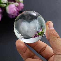 Decorative Figurines 50mm Crystal Ball Engraved 3D Love Heart Glass Sphere Globe Paperweight Wedding Centerpiece Decor Forever Vanlentine's