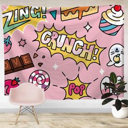 Tapestries Tapestry Kawaii Room Decor Bedroom Boho Cute Hippie Bookshelf Wall Hanging Pink Tapiz Pared Colgar En La Hogar